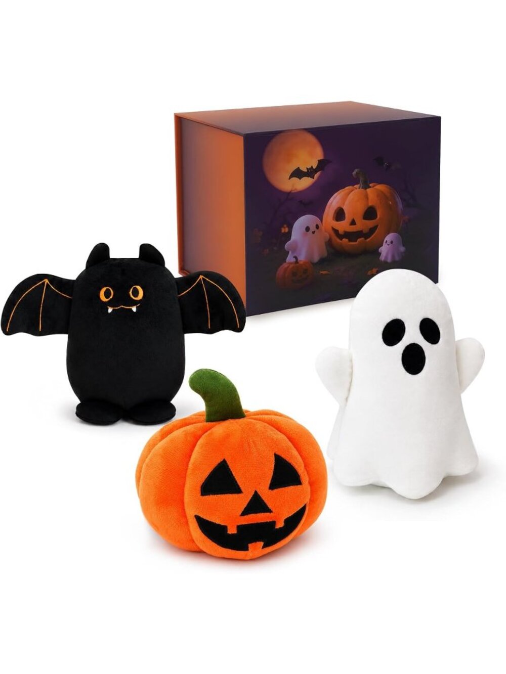 3pcs 6.69 Halloween Decoration Bat Plush Stuffed Animal Gift Box Cute Soft Toy